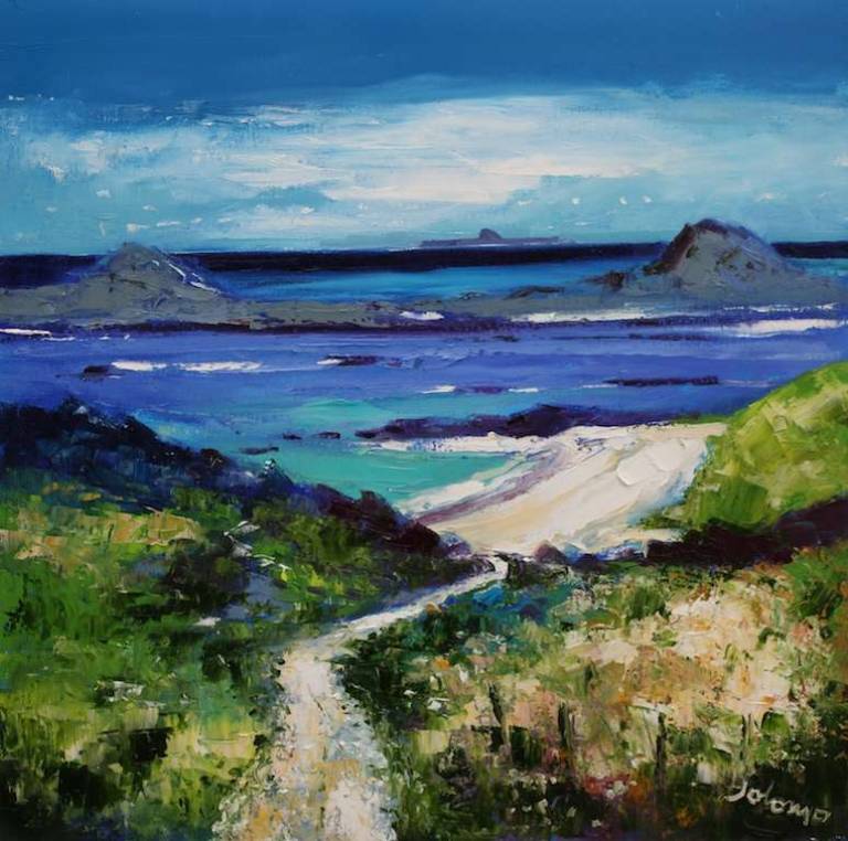 Path to Bailemhor Isle of Iona 24x24 - John Lowrie Morrison