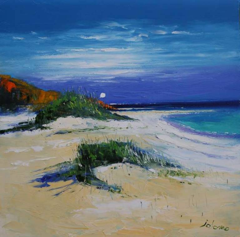 Uig Sands Beach ar Ardroil Isle of Lewis 24x24 - John Lowrie Morrison