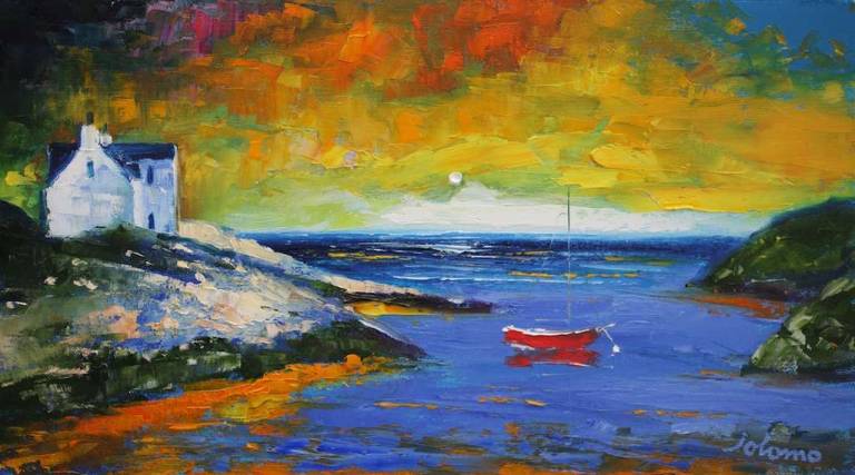 Daybreak Earsary Isle of Barra 10x18 - John Lowrie Morrison