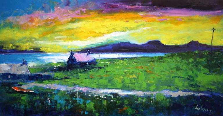 Eveninglight Ebost Isle of Skye 16x30 - John Lowrie Morrison