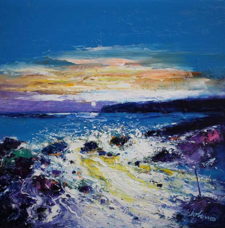 Incoming Evening Tide Isle of Canna 24x24 - John Lowrie Morrison