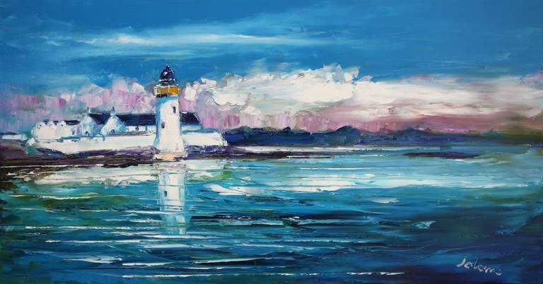 Springtide Fladda Lighthouse near Isle of Luing 16x30 - John Lowrie Morrison