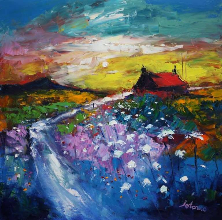 Eveninglight Bruernish Isle of Barra 24x24 - John Lowrie Morrison