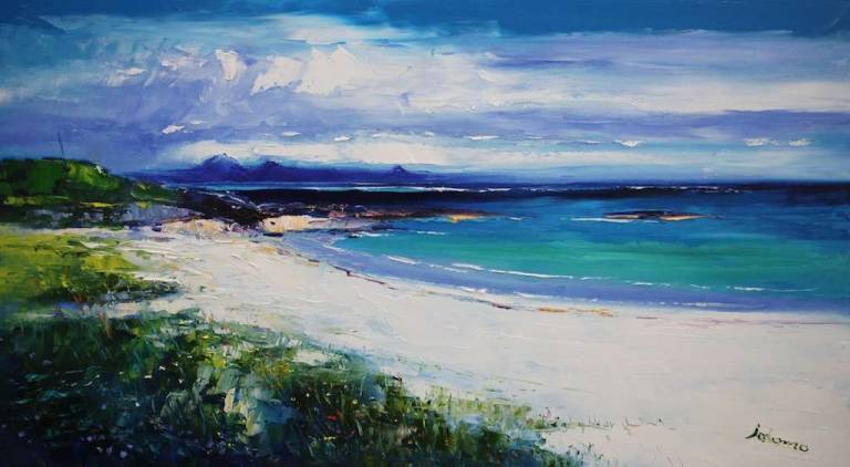 Summer Morninglight Balnahard Beach Isle of Colonsay 18x32 - John Lowrie Morrison