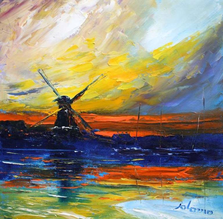 Eveninglight Wijk Bij Dourstede Holland 12x12 - John Lowrie Morrison