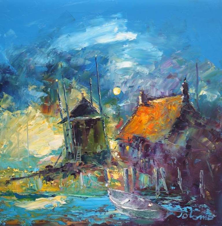 A Hooiberg Near Putten Holland 16x16 - John Lowrie Morrison