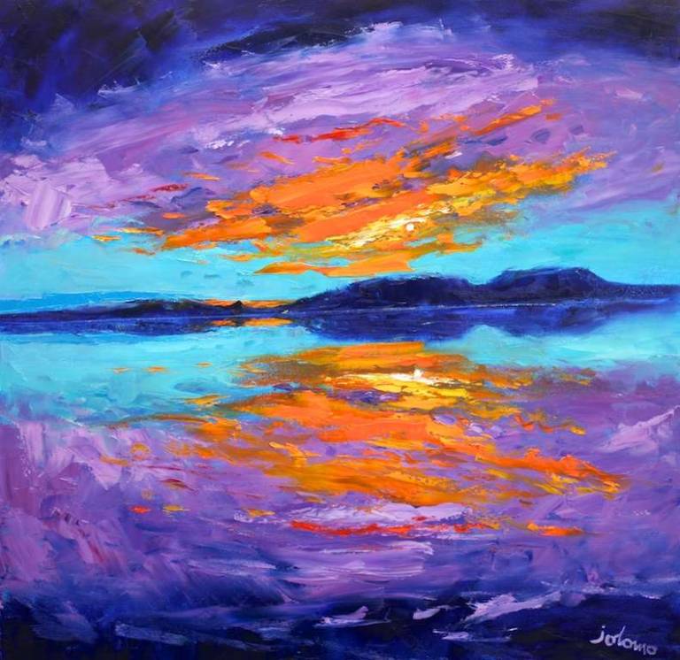 Sunset Isle of Gigha 30x30 SOLD - John Lowrie Morrison