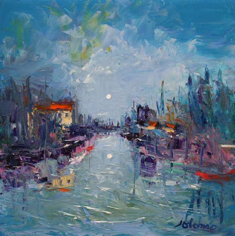 Eveninglight Cannaregio Canal Venice 16x16 - John Lowrie Morrison