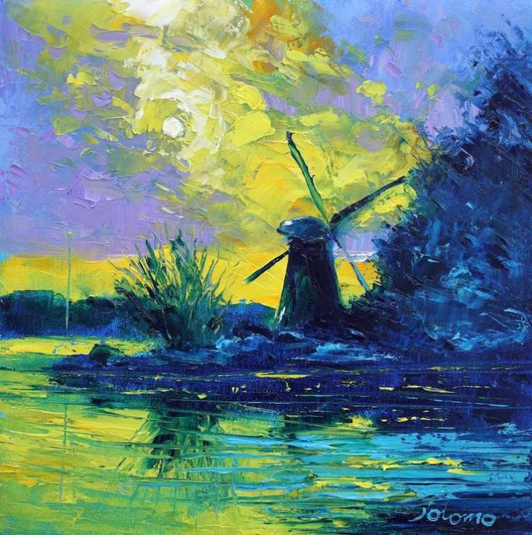 The Windmill at Wijk Bij Duurstede Holland 12x12 - John Lowrie Morrison