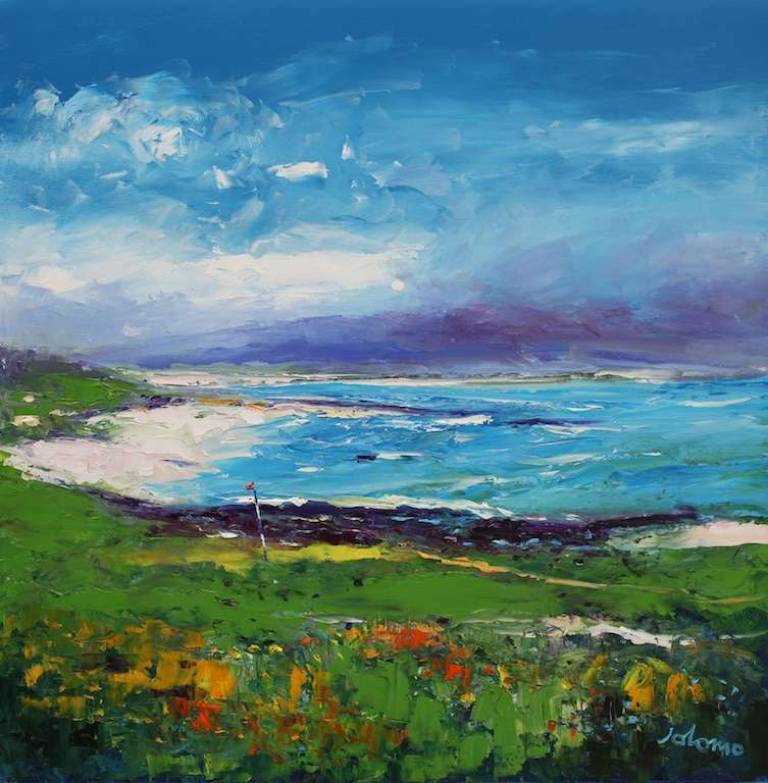 T. off Isle of Barra Golf Course 24x24 - John Lowrie Morrison