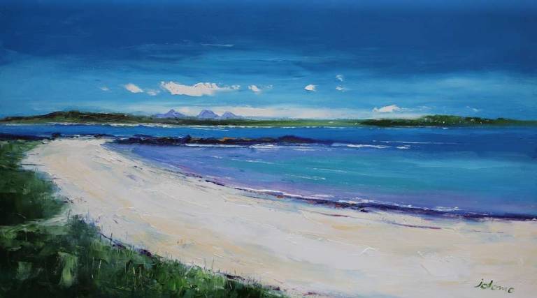 Isle of Gigha from Kintyre Summerlight 18x32 - John Lowrie Morrison