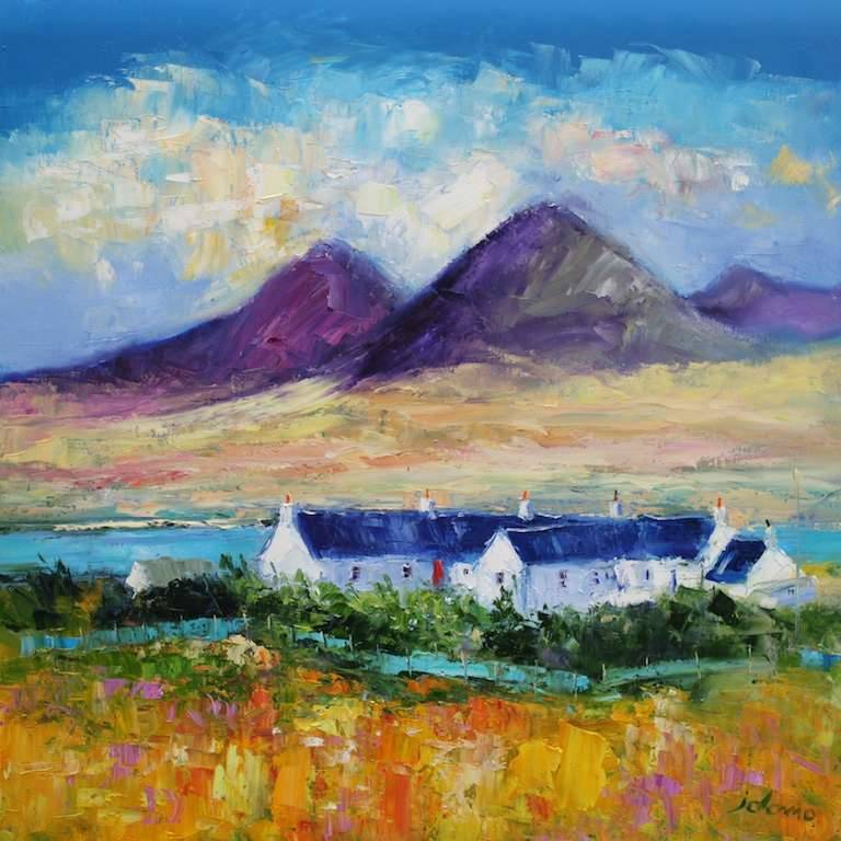 The Paps of Jura from Islay 24x24 - John Lowrie Morrison
