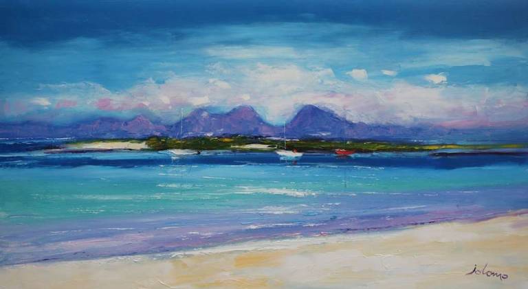 Isle of Colonsay looking to The Paps of Jura 18x32 - John Lowrie Morrison