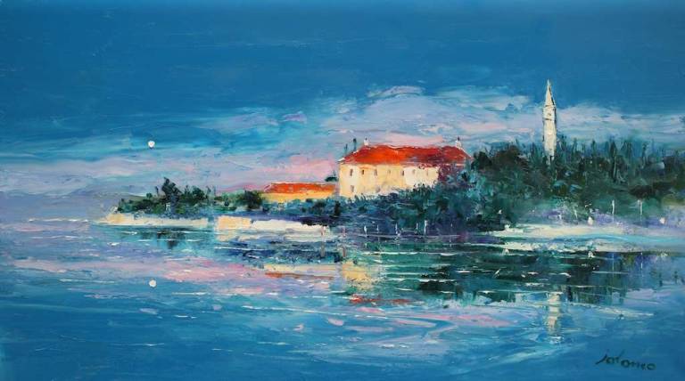 Hidden Gardens on the Venice Lagoon 18x32 SOLD - John Lowrie Morrison