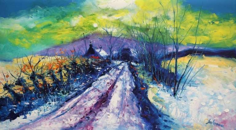 A Kintyre Landscape Winterlight 18x32 - John Lowrie Morrison