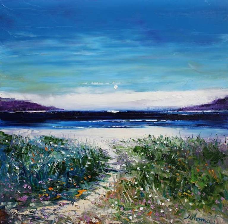 Eveninglight Calgary Beach Isle of Mull 20x20 - John Lowrie Morrison