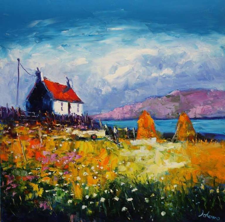 Two Haystacks Isle of Eriskay 30x30 - John Lowrie Morrison