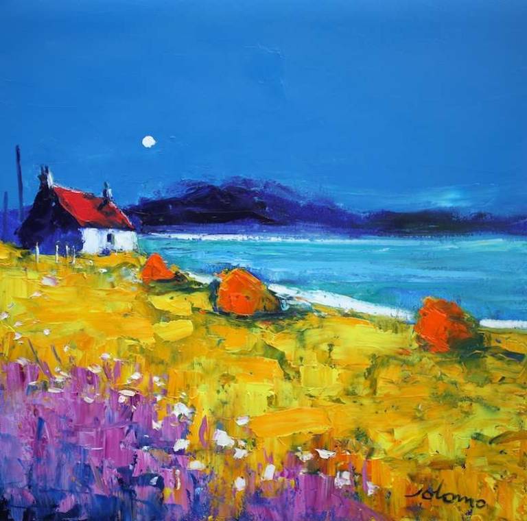 Evening Gloaming Haystacks Isle of Eriskay 20x20 - John Lowrie Morrison