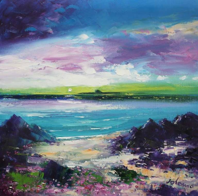 Evening Gloaming Over The Dutchman's Cap from Iona 16x16 - John Lowrie Morrison