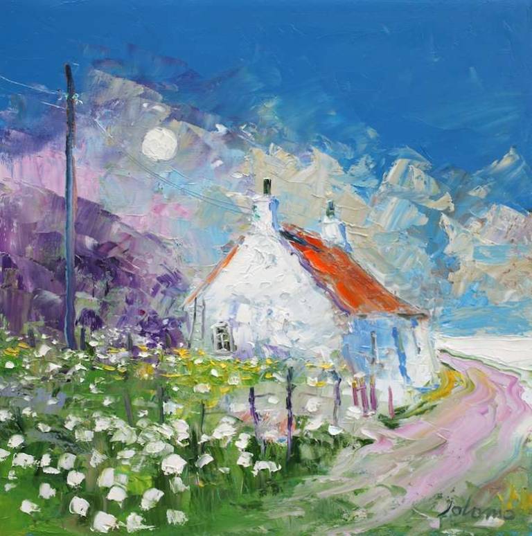 Eveninglight on the Campbeltown Road 16x16 - John Lowrie Morrison