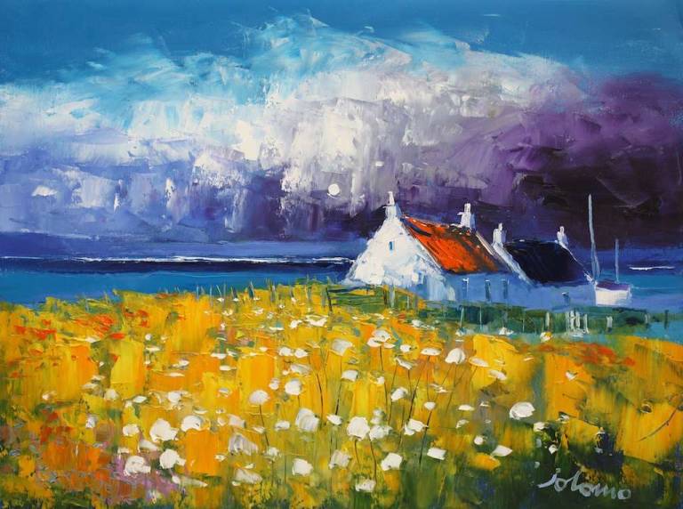 Storm Passing Over Westport Kintyre 18x24 - John Lowrie Morrison