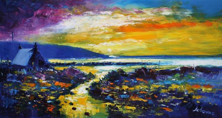 Sunset the Mull of Kintyre 16x30 - John Lowrie Morrison
