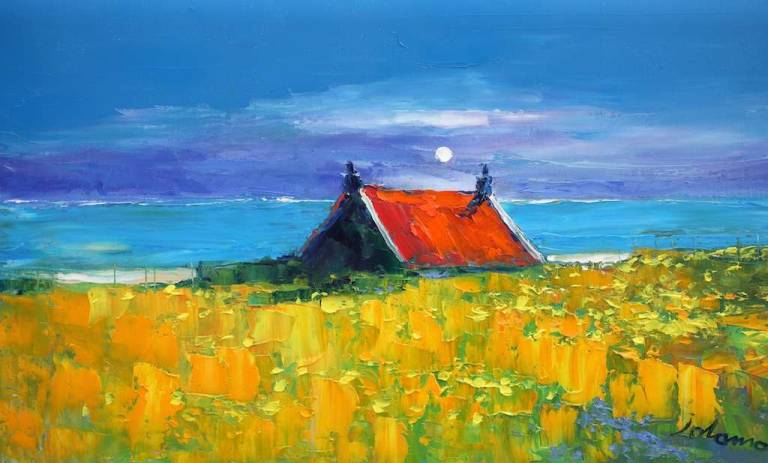 A Summer Gloaming Loch Gruinart Islay 14x24 - John Lowrie Morrison