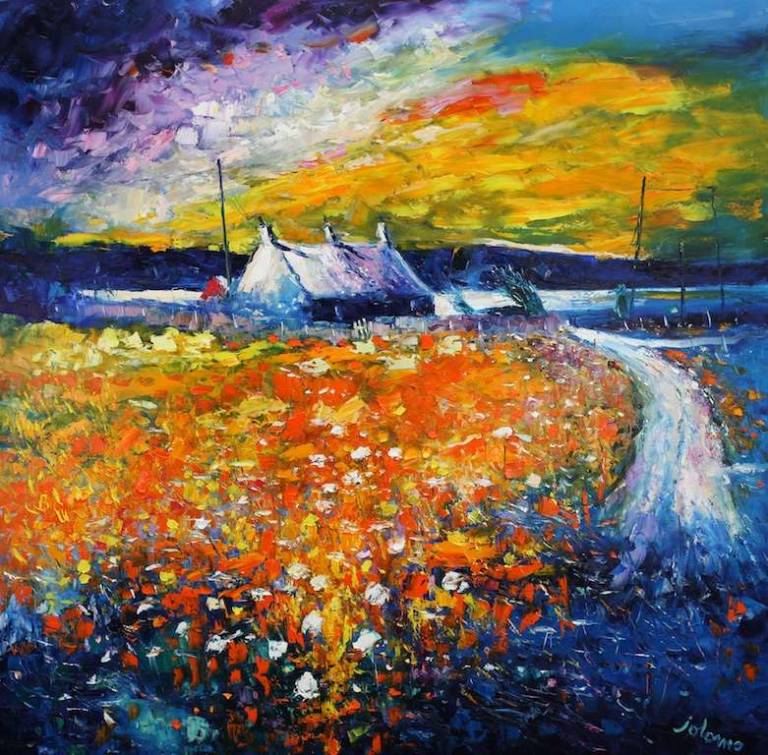 Dawn Breaks over Isle of Gigha 48x48 - John Lowrie Morrison