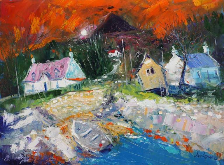 Stormy Sunset Corrie Isle of Arran 18x24 - John Lowrie Morrison