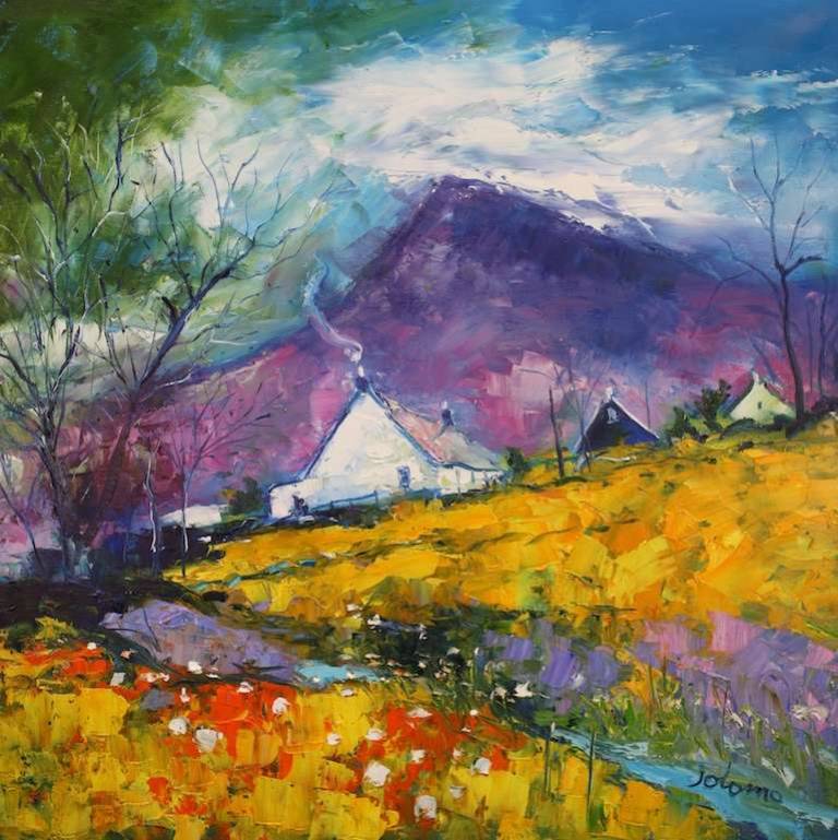 Storm Passing High Corrie Isle of Arran 24x24 - John Lowrie Morrison