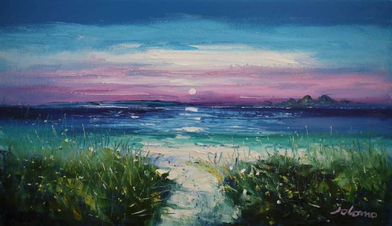 The Isles Of Islay Cara & Jura From Machrihanish 14x24 - John Lowrie Morrison