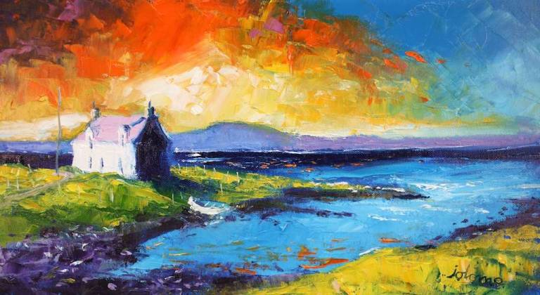Eveninglight Isle of Benbecula 10x18 - John Lowrie Morrison