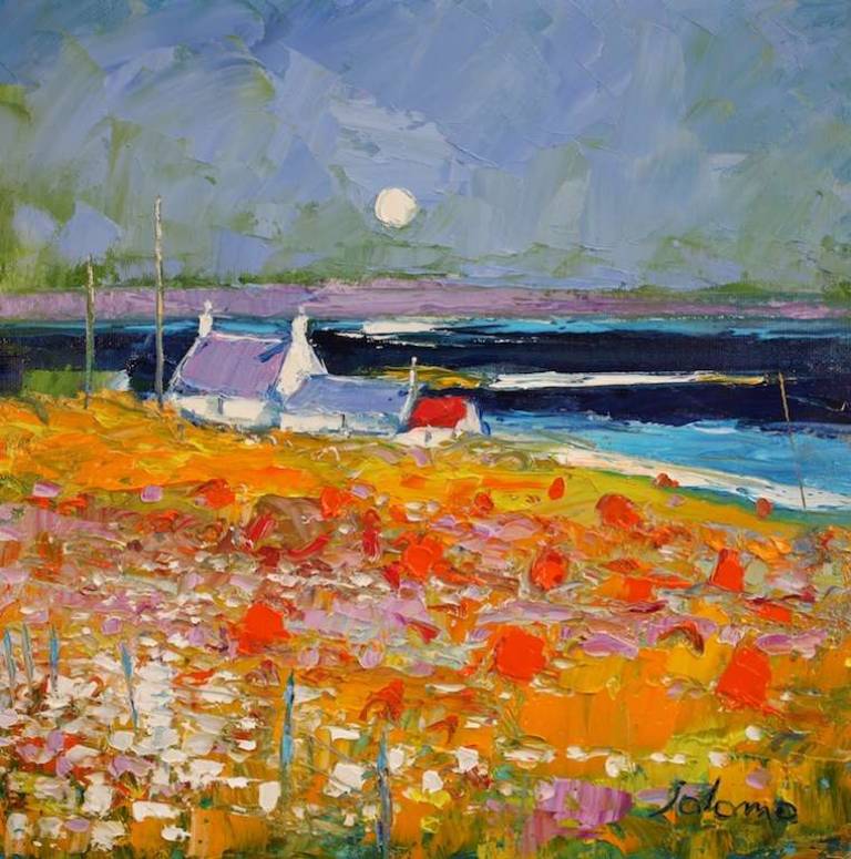 Eveninglight The Ardionra Hayfield Iona 12x12 - John Lowrie Morrison