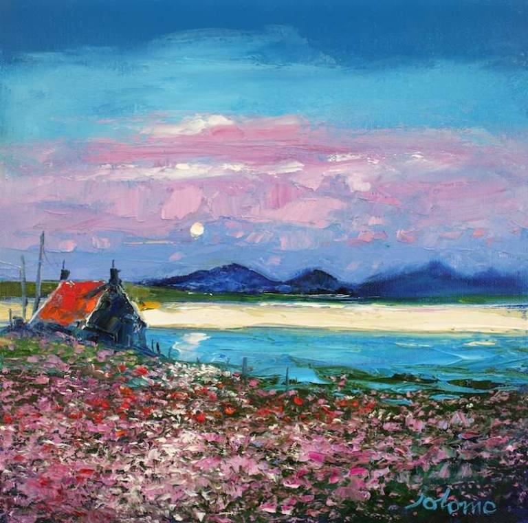Sea Pinks Isle of Benbecula 12x12 - John Lowrie Morrison