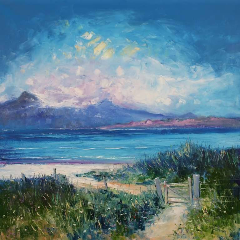 Through The Gate to Traigh Bhan Iona 30x30 - John Lowrie Morrison