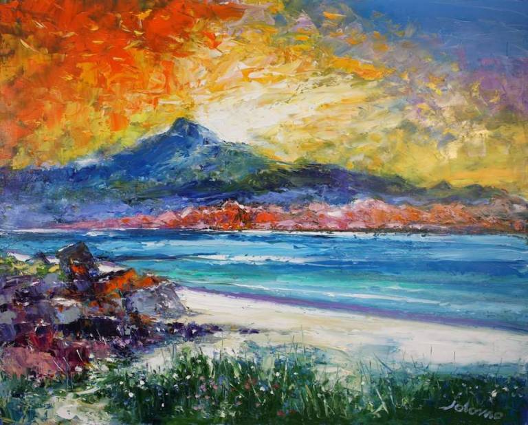 Sunrise Ben More Looking From Iona 24x30 - John Lowrie Morrison