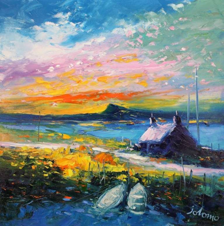 Dawn Breaks Over Isle of Benbecula 16x16 - John Lowrie Morrison