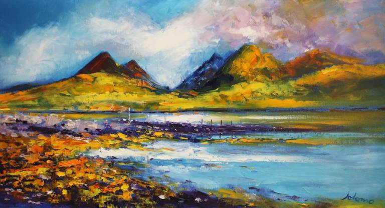 An Cliseam And Loch Bun Anhainn Eadarra Isle Of Harris 16x30 - John Lowrie Morrison