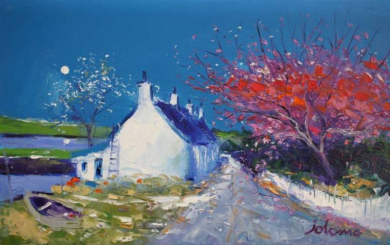 Spring Blossoms Toberonochy Isle of Luing The Slate Isles 10x16 - John Lowrie Morrison