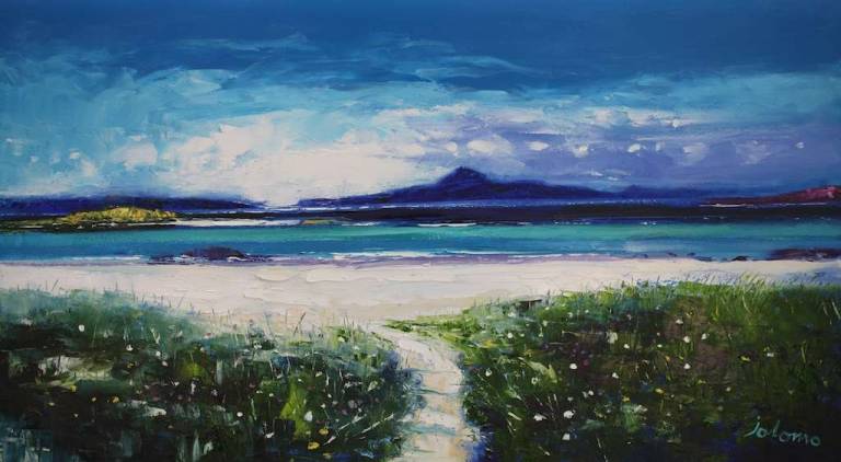 The Path To Traigh Bhan Summerlight Iona 18x32 - John Lowrie Morrison