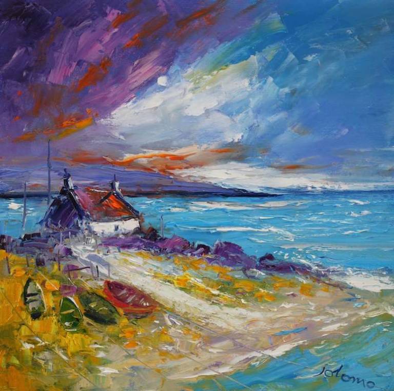 A Winter Sunset On The mull of Kintyre 16x16 - John Lowrie Morrison