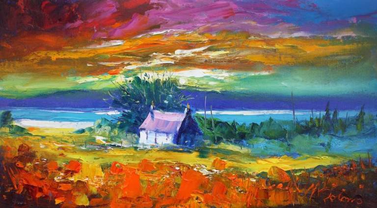 Dawnlight Over Kintyre Looking From Gigha 10x18 - John Lowrie Morrison
