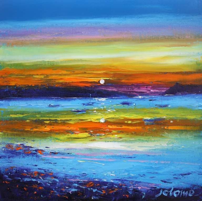 Dawnlight Tobermory Bay Isle of Mull 12x12 - John Lowrie Morrison