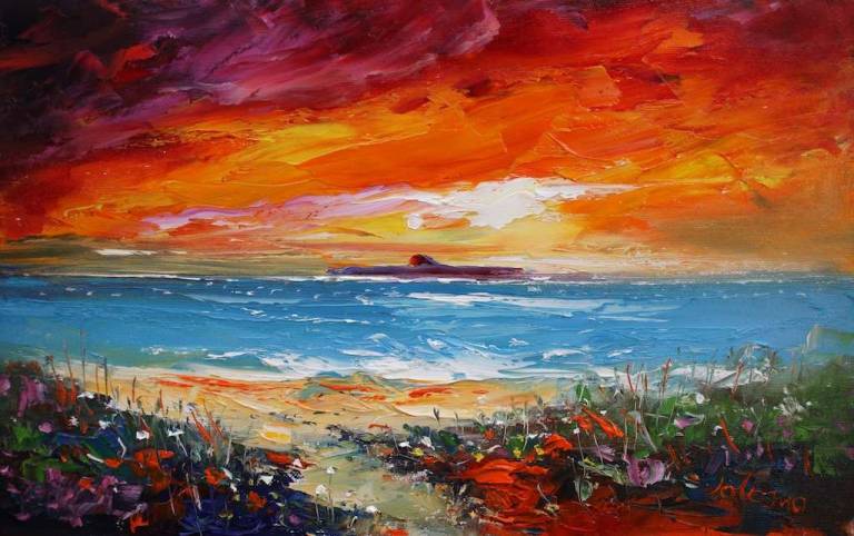 Eveninglight On The Dutchman's Cap Looking From Iona 10x16 - John Lowrie Morrison