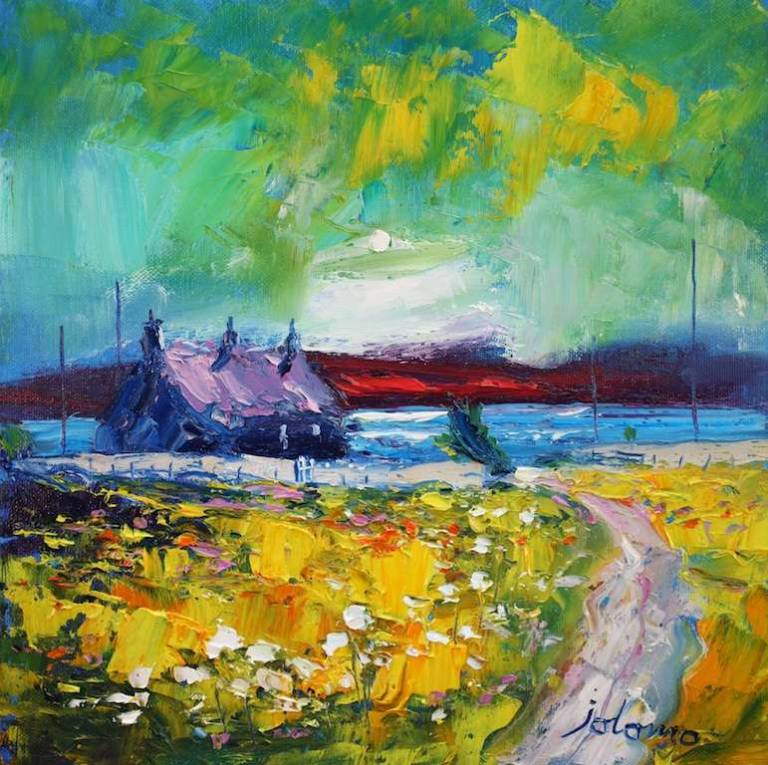 Passing Rain Squall Isle of Gigha 12x12 - John Lowrie Morrison