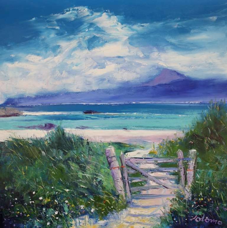 Summer Morninglight Beach Path Iona 24x24 - John Lowrie Morrison