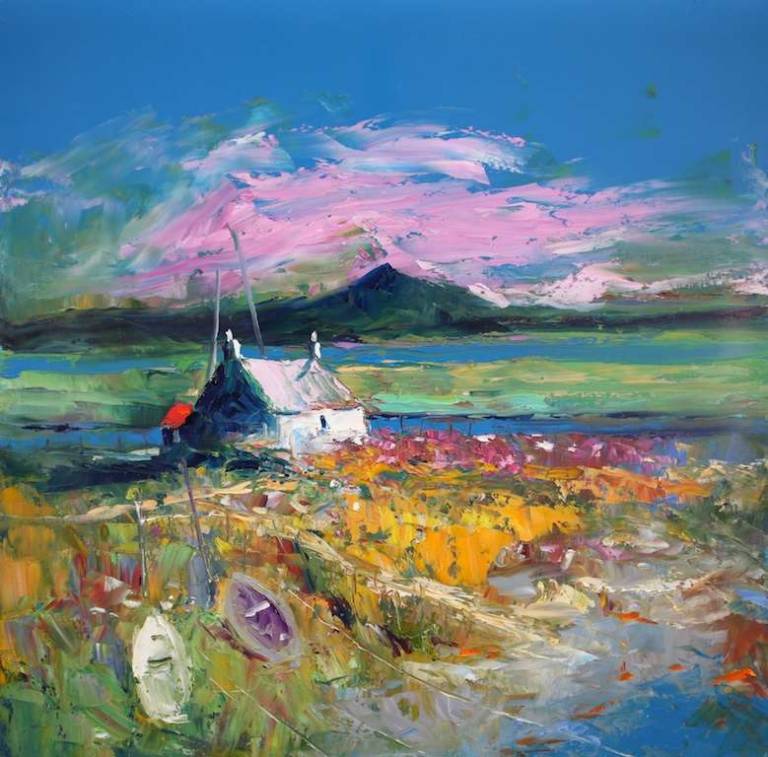 An Evening Gloaming South Uist 24x24 - John Lowrie Morrison