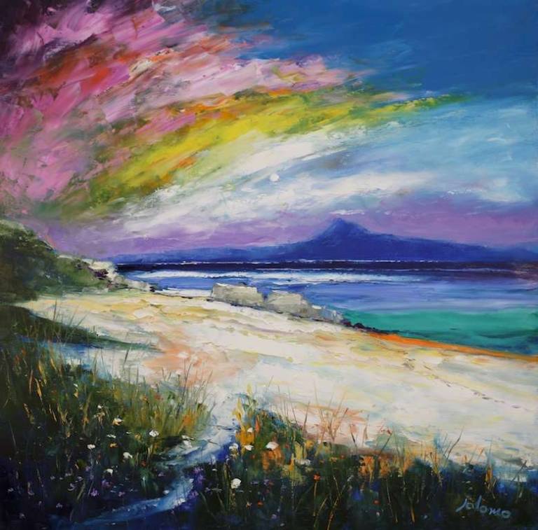 An Iona Dawnlight Looking To Ben More 30x30 - John Lowrie Morrison