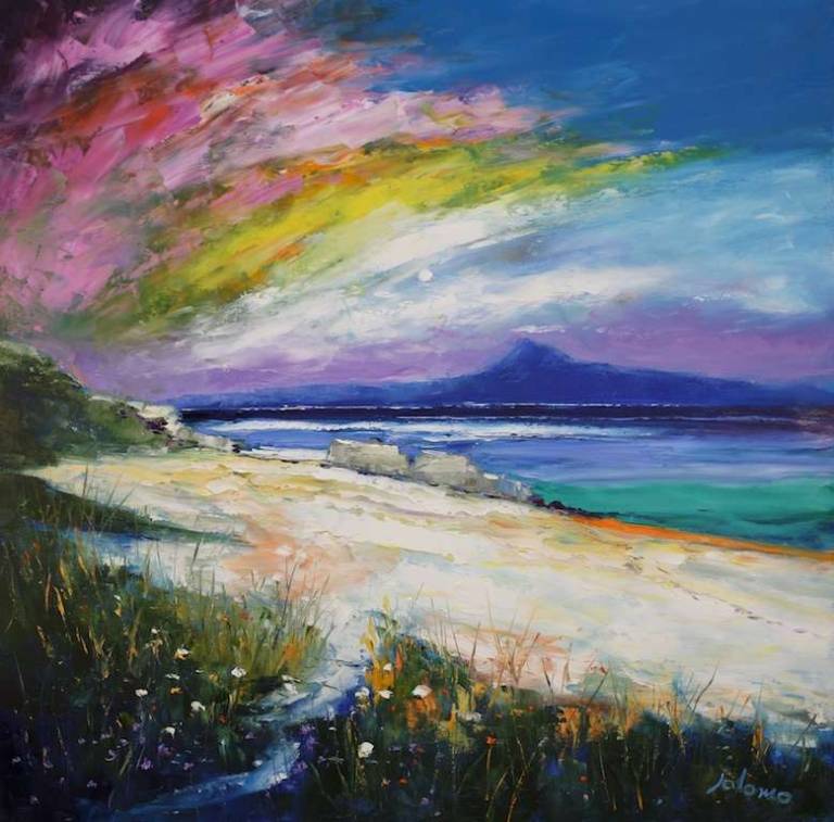 An Iona Dawnlight Looking To Ben More 30x30 - John Lowrie Morrison