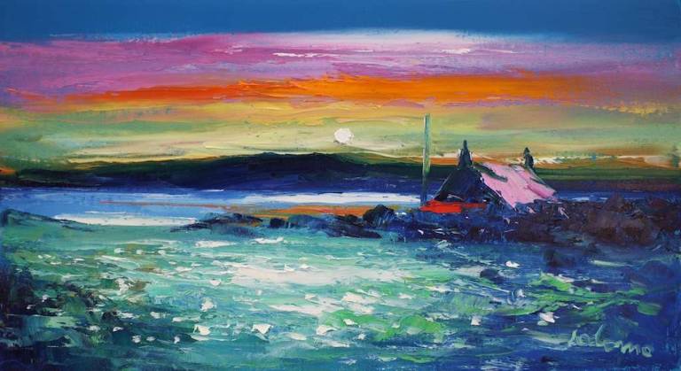 Moonrise Over Isle Of Gigha 10x18 SOLD - John Lowrie Morrison